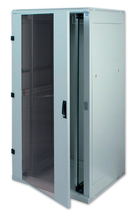 Rack Cabinet Triton RZA-42-A88-CAX-A1 (42U, 19'', 1970MM / 800MM / 800MM, Standing, Glass, 400KG, Light Gray C