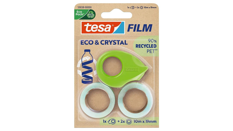 Tesa Eco & Crymal, 2 Rolls 10MX19MM, With Dosificador