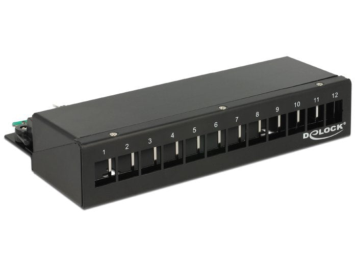Delock Keystone Desktop Patchpanel 12 Port Metall