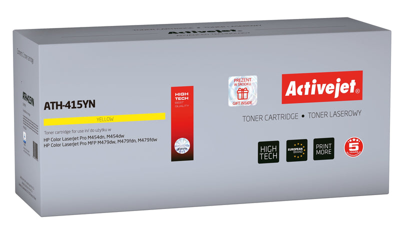 Activejet Toner ATH-415YN Printers HP Spare Part HP 415A W2032A Supremo 2100 Páginas Yellow With Chip