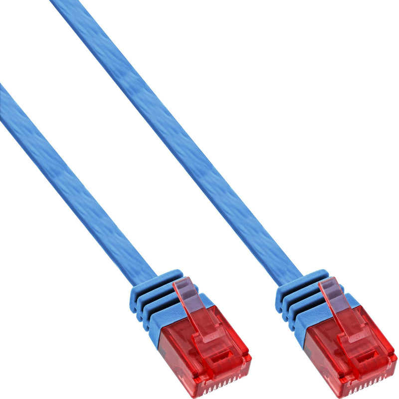 Inline Flat Ultraslim Network Cable U/UTP CAT.6 Gigabit Ready Blue 5M
