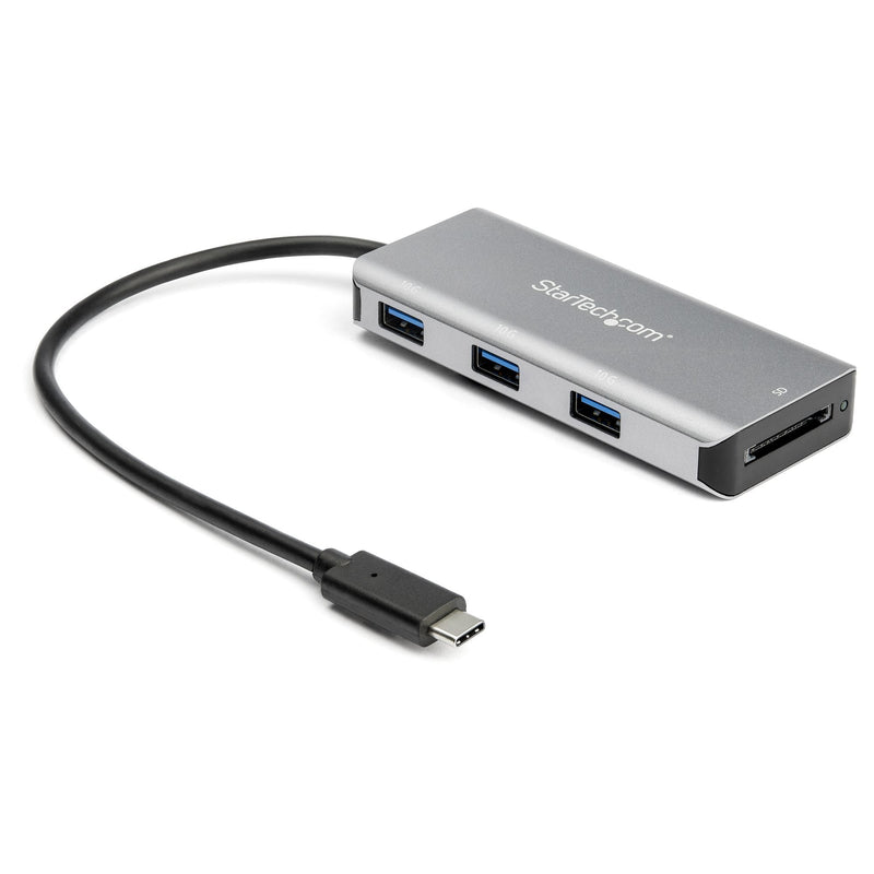 StarTech.com Hub USB-C 10Gbps 3 Ports With Card Reader Memory Flash SD 3x USB-A (HB31C3ASDMB) Hub 1 X USB-C +