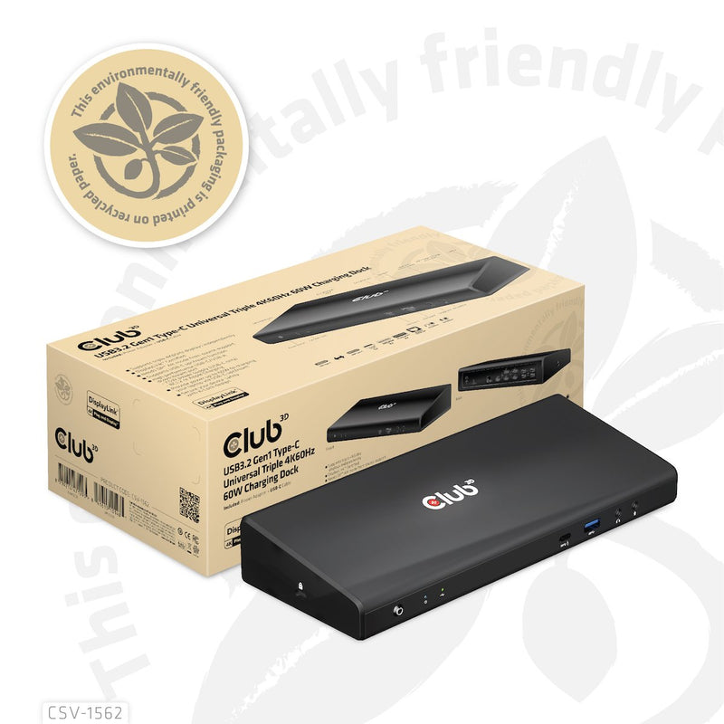 CLUB3D CSV-1562 Base Laptop And Replicador Ports Acoplamiento Black