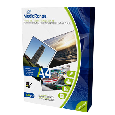 Mediarange MRINK101 Paper Fotográfico A4 White Matte — image 1