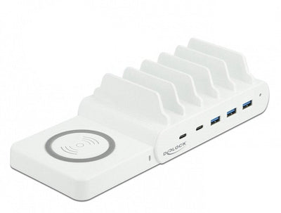 Delock 6 In 1 Estación Charging USB Wireless Charger 2 X USB-C Pd + 3 X USB — image 1