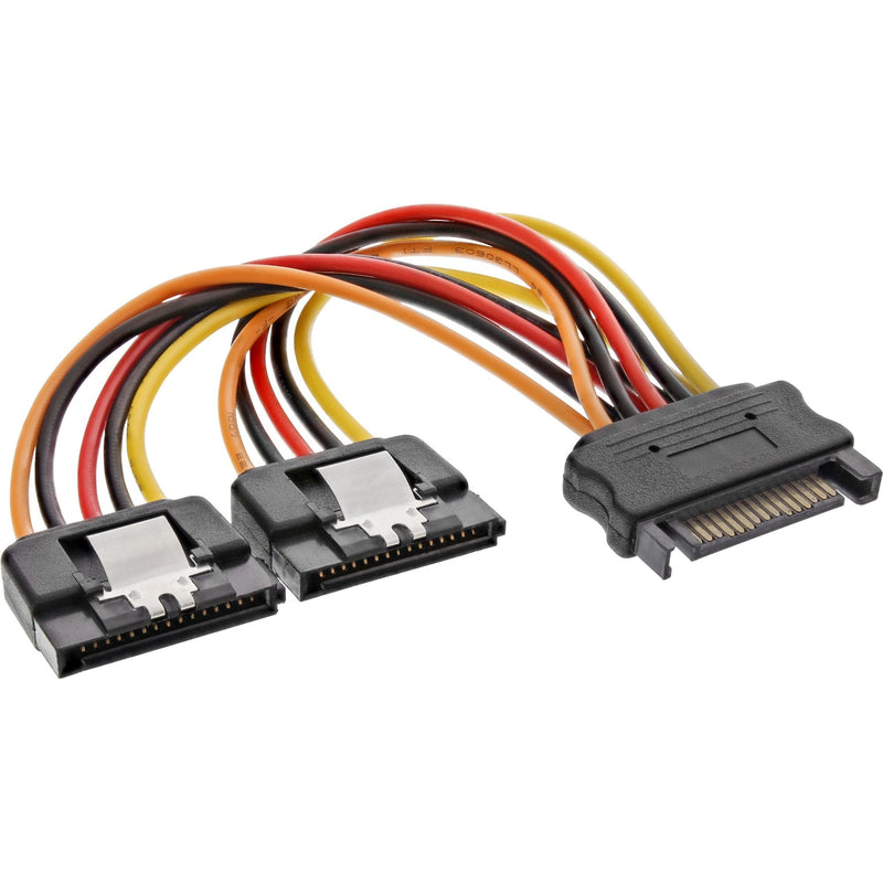 Inline SATA Power And -cable Female a 2X Male 0,15M