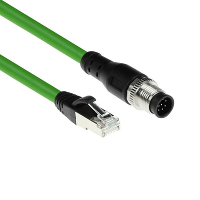 Industrial 5.00 Meters Sensor Cable M12A 8-PIN Male To RJ45 Male, Ultraflex Sf UTP Tpe Cable Shielded — image 1
