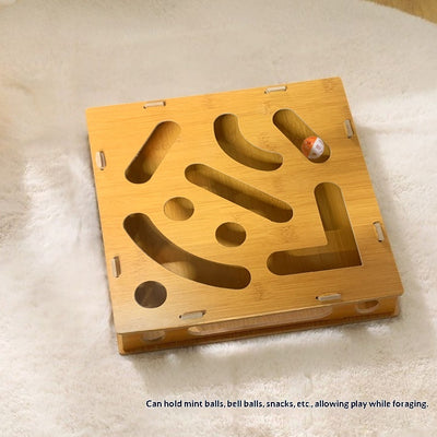 Cat Maze Ball-pulling Toy With A Bell