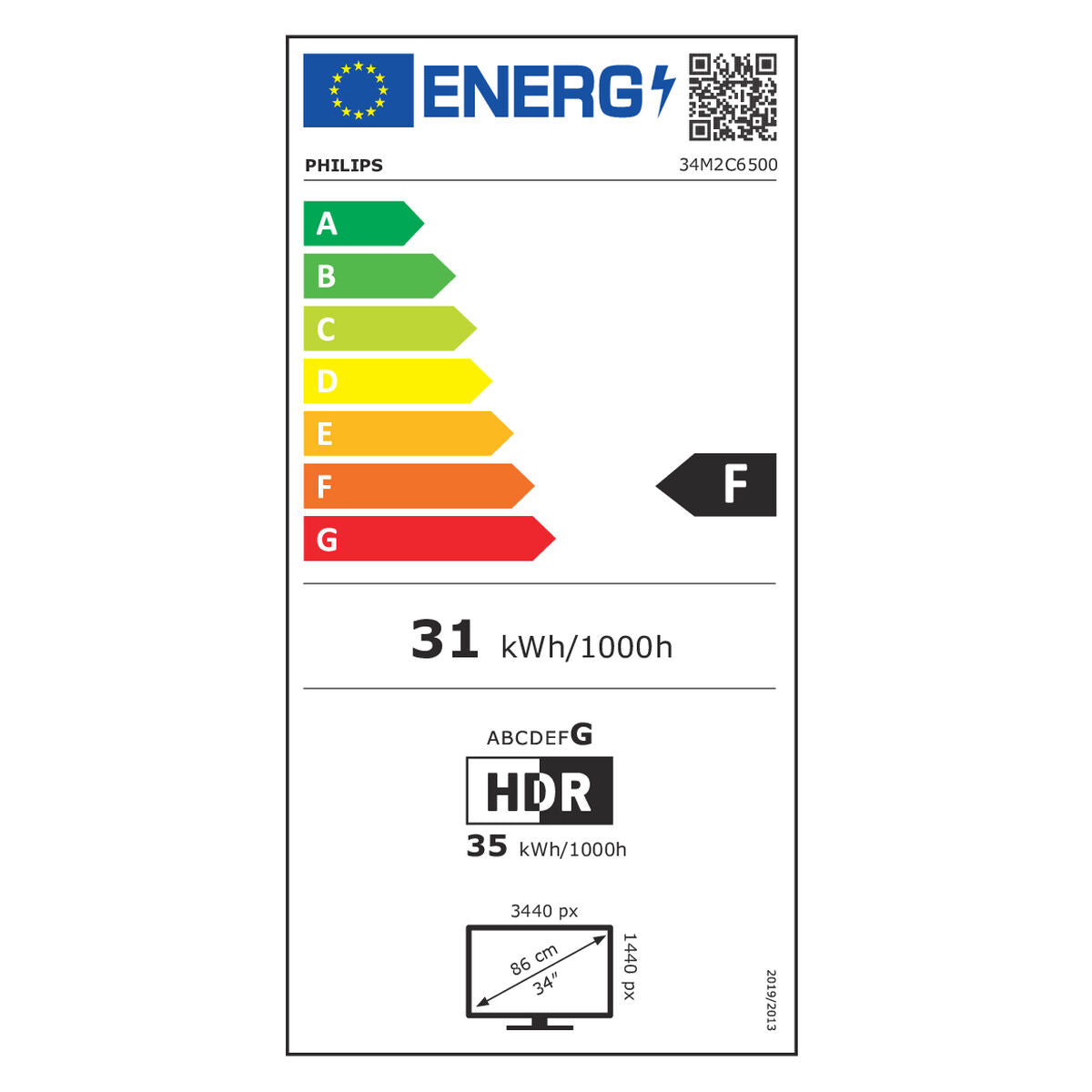 Philips Monitor Philips 34M2C6500/00 34" Wide Quad Hd