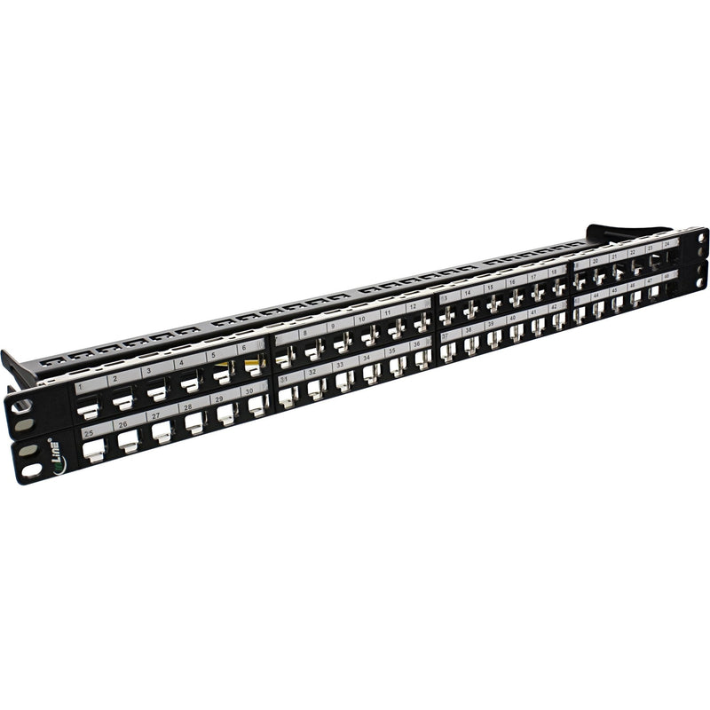 Inline Patch Panel Blank 19 48 Ports RJ45 Keystones 1U Black