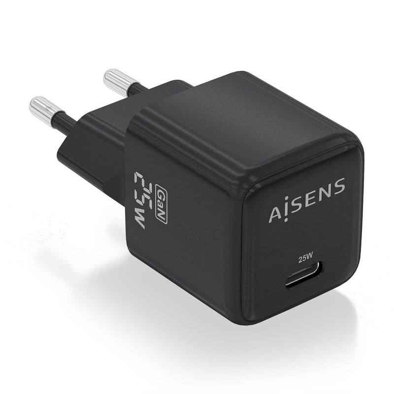 Aisens Charger GaN 25W - 1x USB-C PD 3.0 QC4.0 - Black