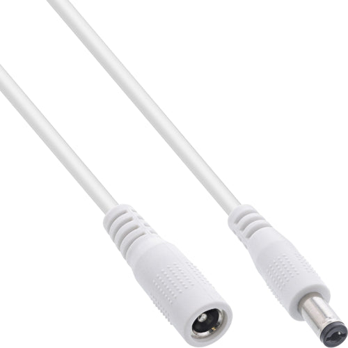 Inline® DC Extensión Cable DC Male/Female 5.5X2.5MM, Awg 18, White 0.5M — image 1