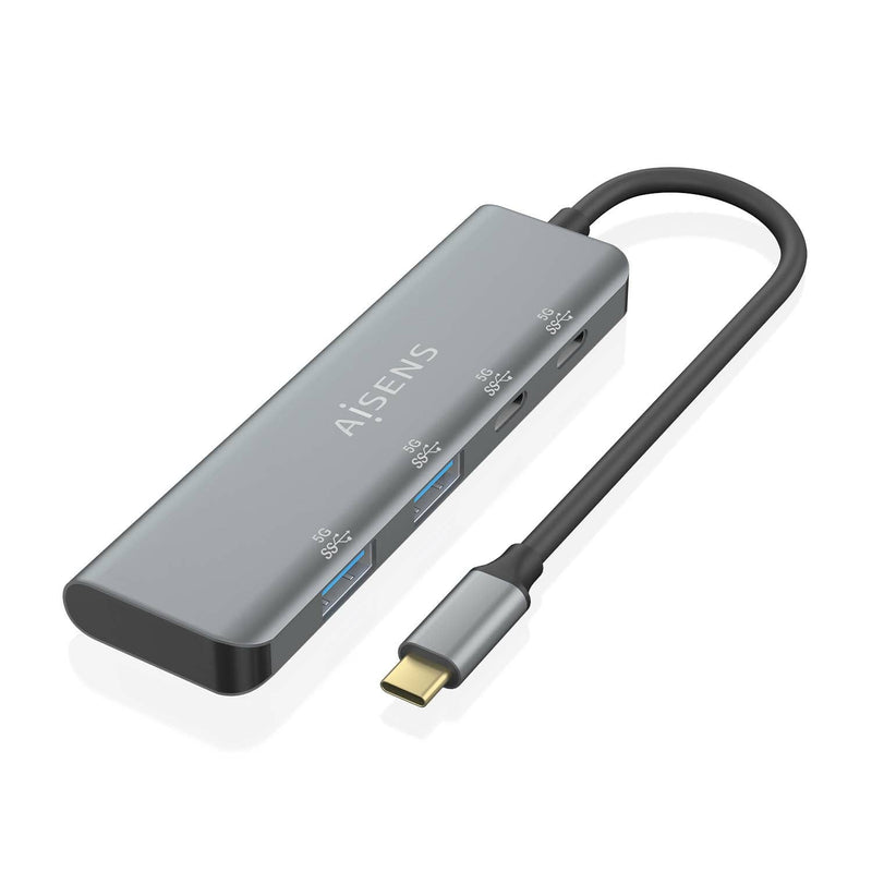 Aisens Hub USB 3.2 GEN1 5G USB-C - USB-C/M-2x USB-C/H-2x USB-A/H - 15CM - Colour Grey