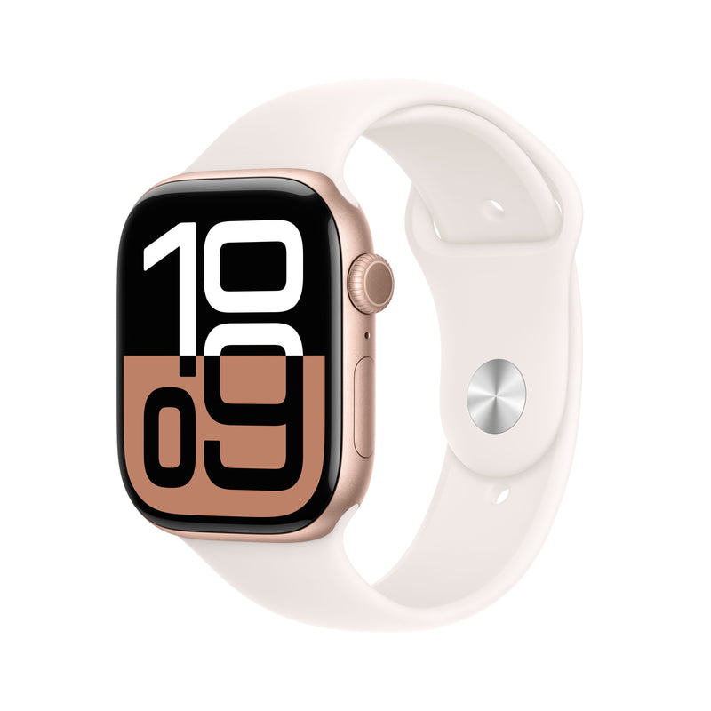 Apple Watch Series 10 46MM Rose Gold Aluminium Case With Light Blush Sport Band GPS MWWU3QC/a