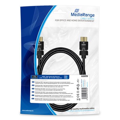 Mediarange Cable MRCS197 HDMI 2M HDMI Type a Standard Black