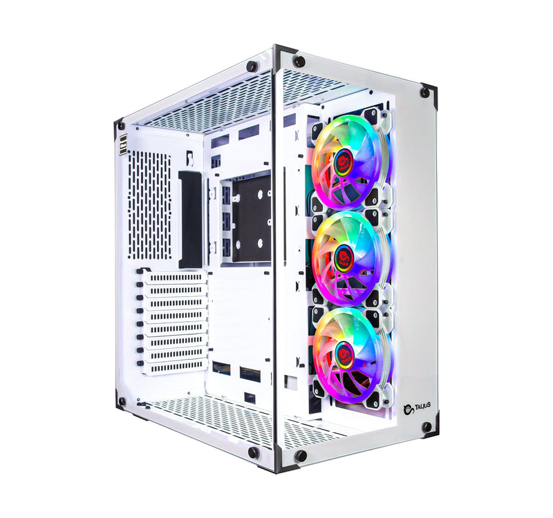 Talius PC Case ATX Gaming Cronos White RGB Glass Tempered USB 3.0