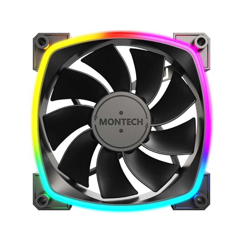Montech Fan PC RX120 PWM 12CM Black 3 Pieces