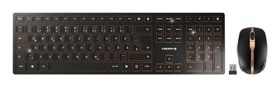 Cherry Keyboard German + Mouse Dw 9100 Slim Cablelos Black Bronze — image 1