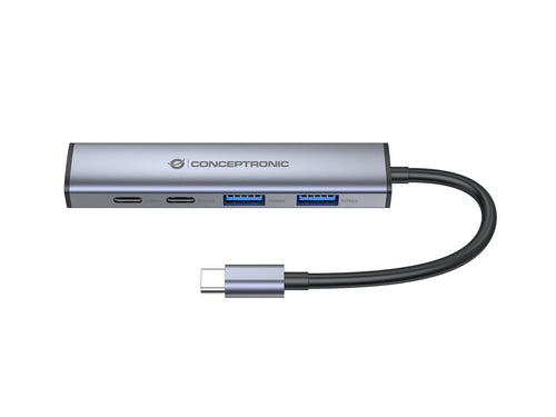 Conceptronic HUBBIES22G Hub Interfaz USB 3.2 Gen 1 (3.1 Gen 1) Type-c 5000 Mbit/S Grey — image 3