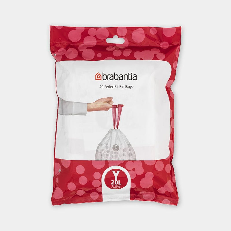 Brabantia 138263 Bag Basura 20 L White 40 Pieces