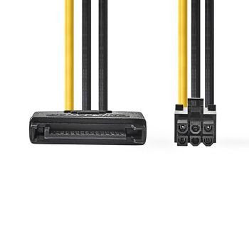 Nedis Internal Cable Power SATA 15-PIN Connector Male Pci Express Connector Female Chapado Oro 0.20M Round P
