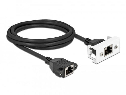 Delock Network Cable Alargador Easy 45MÓDULO S FTP RJ45 Connector Female a RJ45 Connector Female CAT.6A 2M Bla — image 1
