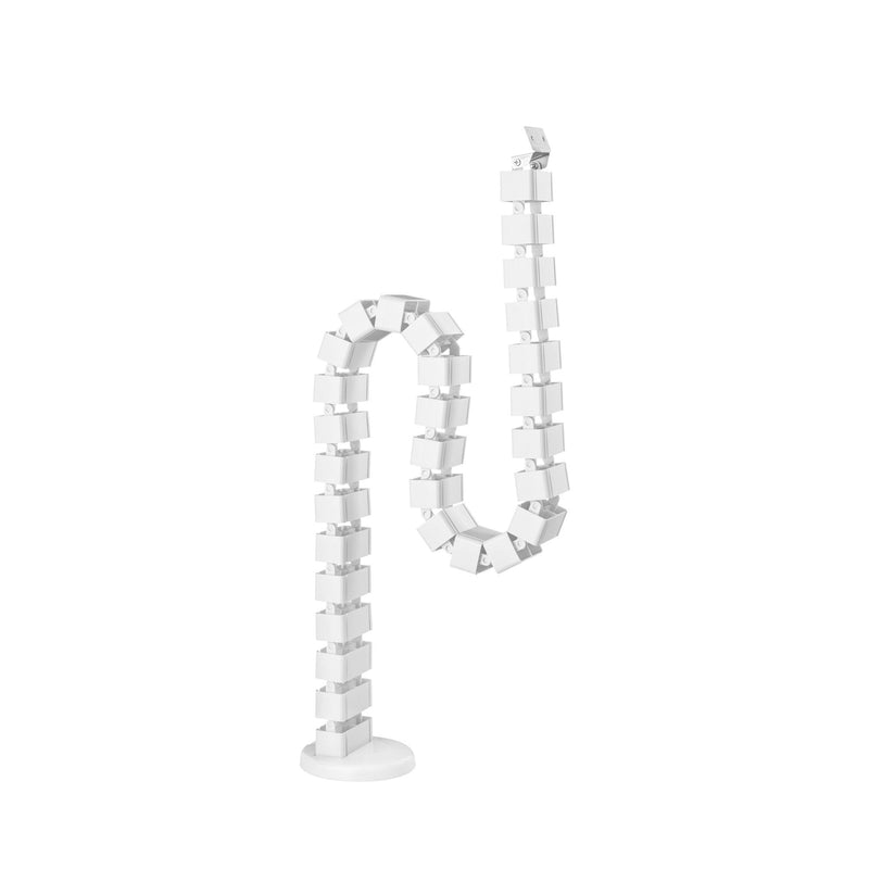 Inline Pasacables Flexible Escritorios Regulables Height 4 Compartimentos, 68X36MM Max. 1,28M, White