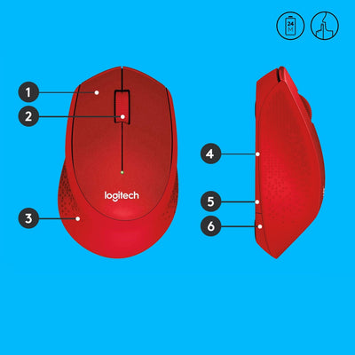 Logitech Wireless Mouse M330 Silent Plus Red 910-004911 — image 1