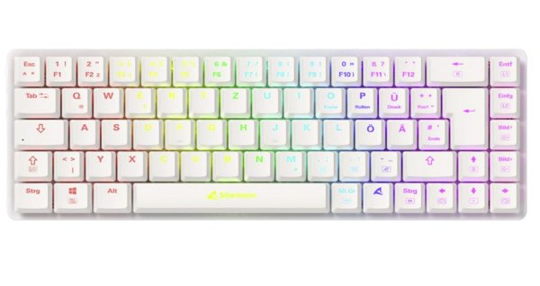 Sharkoon Purewriter W65, Keyboard White Distribución de, Kailh Choc V2 Low Profile Network 4044951037025