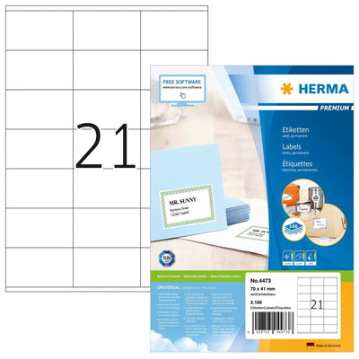 Herma 4473 Label Printer White Label Printer Self-adhesive — image 1