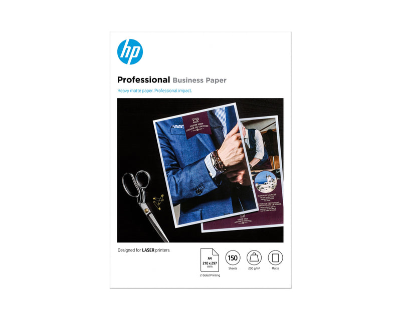 HP 7MV80A, Paper Printing Láser, A4 (210X297 Mm), Matte 150 Hojas, White 200G/M²