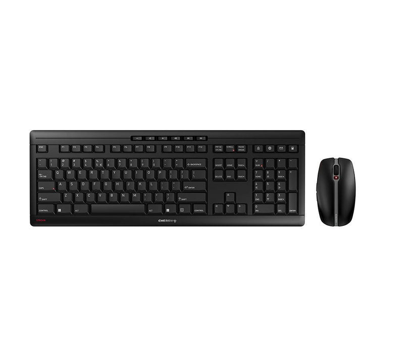 Cherry Teclado English + Ratón Stream Desktop Recharge RF Inalámbrico QWERTY Negro