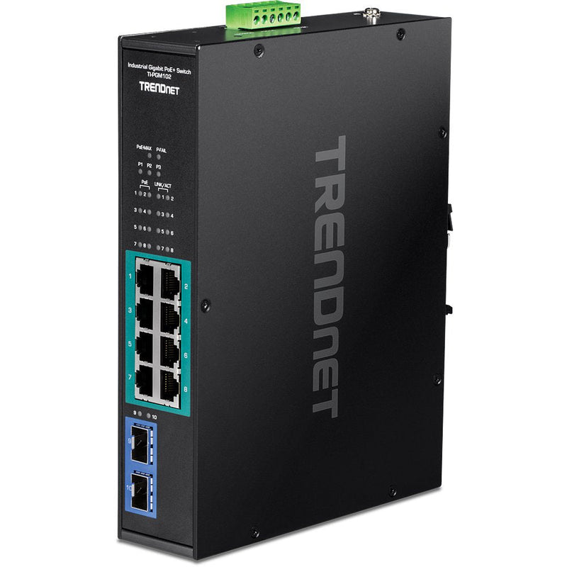 Trendnet TI-PGM102 Switch Gigabit Ethernet (10/100/1000) Energía Sobre Ethernet (PoE) Black