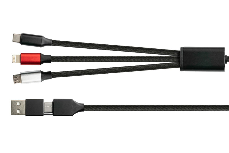 Good Connections 6-IN-1 Ladecable USB-C/USB-A USB-C + Micro-usb + Lightning PY-USB001S