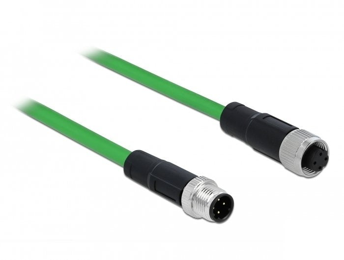 Delock Network Cable M12 4 Pin D-kodiert Connector Male a Female Tpu 5M