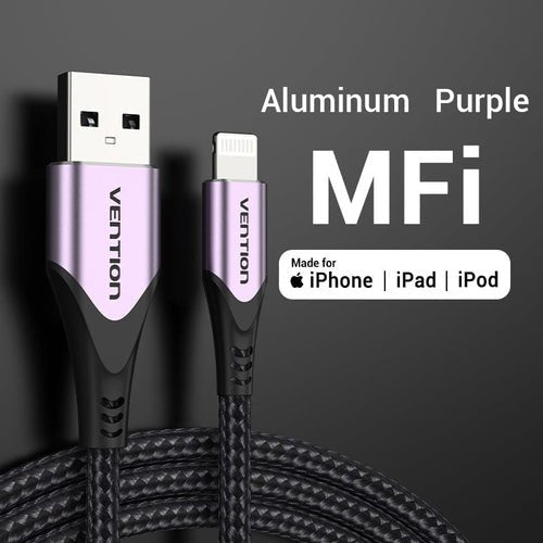 Cable Vention USB 2.0A To Lightning Cabl M-m Cable Purple 2M Aluminum