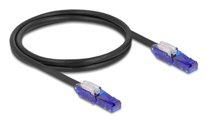 Delock RJ45 Network Cable CAT.6 UTP With 180° Winkelbaren Connectors Male Black 1M