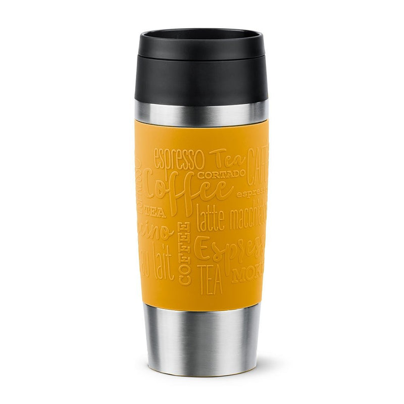 Emsa Travel Mug Thermal Clásica Yellow/Steel Inoxidable, 0,36 Litros N2020800