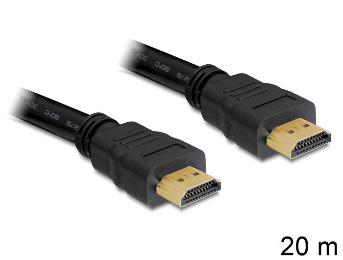 Delock HDMI Cable HDMI Type a Standard 20M Black