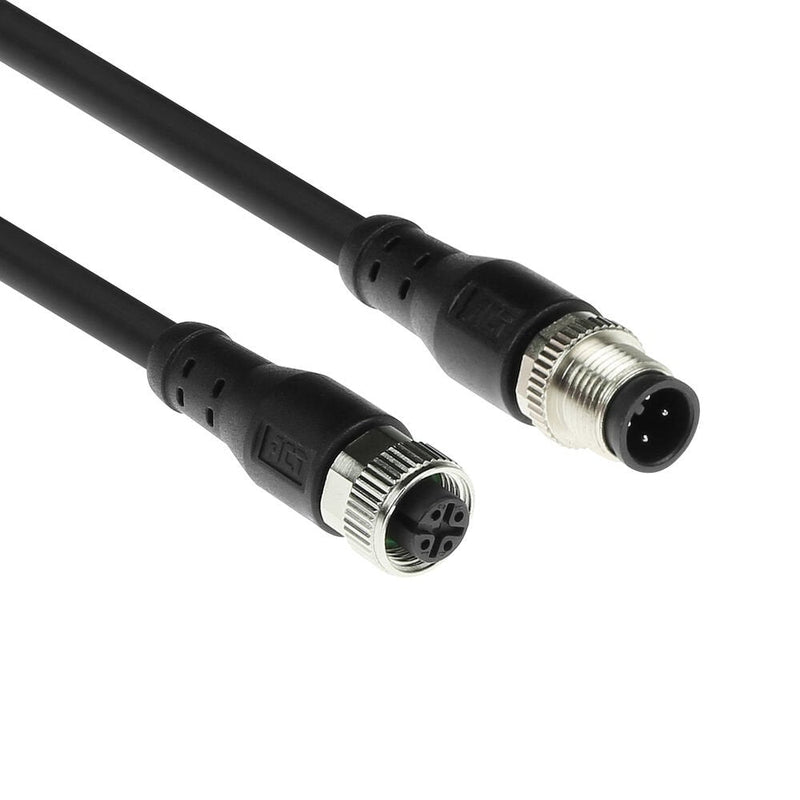 Industrial 5.00 Meters Sensor Cable M12A 4-PIN Male To M12A 4-PIN Female, Superflex Xtreme Tpe Cable Shielded