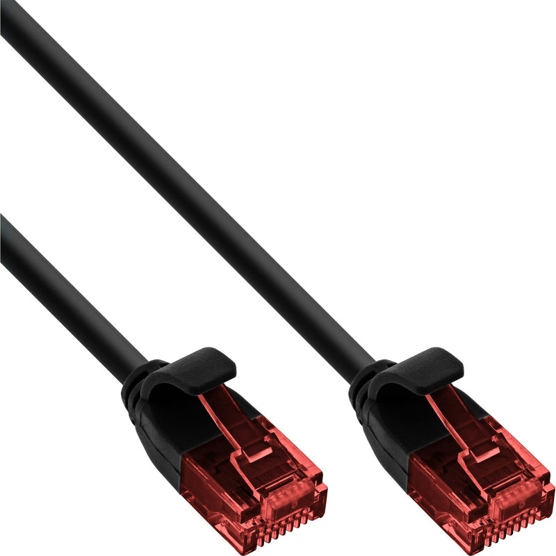 Inline Network Cable Slim, U/UTP, CAT.6, Black 0,5M