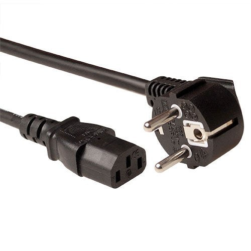 Powercord Lszh Mains Connector Schuko Cee 7 Male (angled) - C13 IEC 60320 Black 2.5M