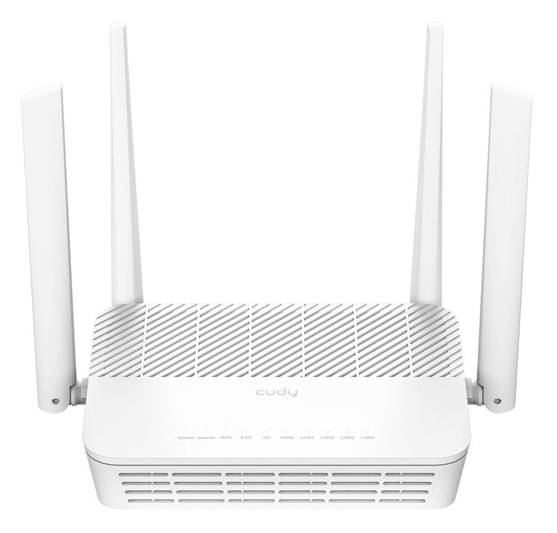 Cudy Router Wi-Fi 6 Mesh Gigabit Dual Band AX3000 - Speed Up To 1000Mbps - 5 Ports - 4 Antenas Fijas 5DBI -