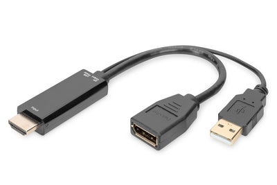 Digitus Adapter 4K HDMI - HDMI a DisplayPort 0.2M Black — image 1