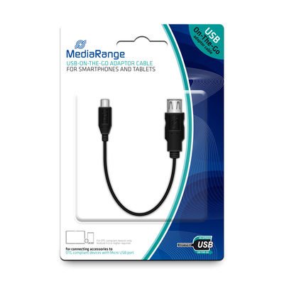 Mediarange MRCS168 USB Cable 0,2M 2.0 Micro-usb B USB a Black
