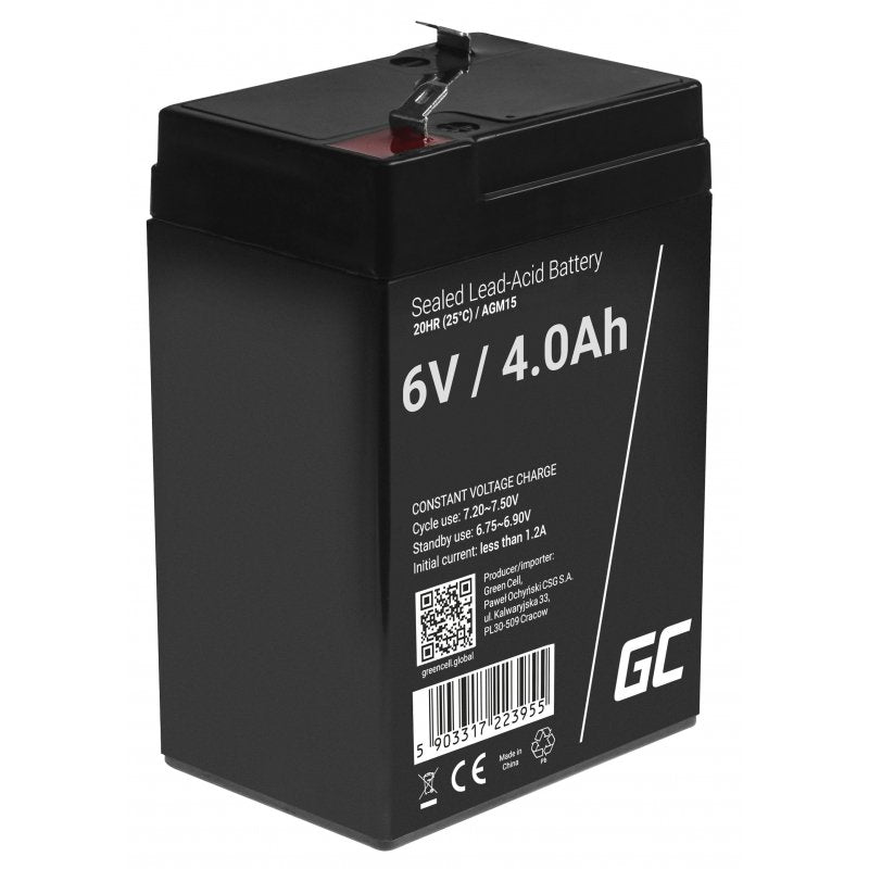 Green Cell AGM15 Battery Sistema UPS Sealed Lead Acid (vrla) 6V 4AH