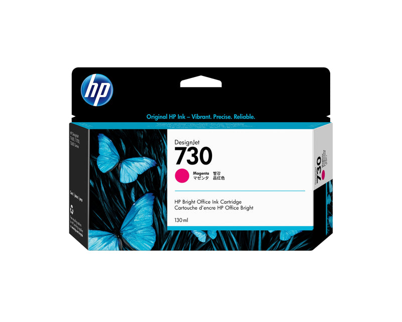HP Genuine Ink 730 130ML Magenta Genuine Designjet T1700, T1700 Postscript, T1700DR, T1700DR Postscript