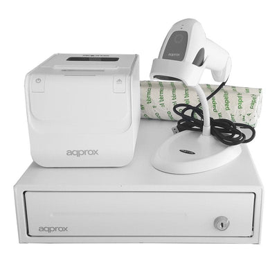 Approx Kit Tpv Cash Drawer APPCASH33WH White + Reader/Scanner APPLS11ASWH + Printer Thermal APPPOS80AMUSEWH +  — image 1