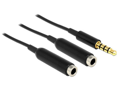 Delock 65575 Adapter 3,5MM - 2X 3,5MM M/H 0.25M Black — image 1