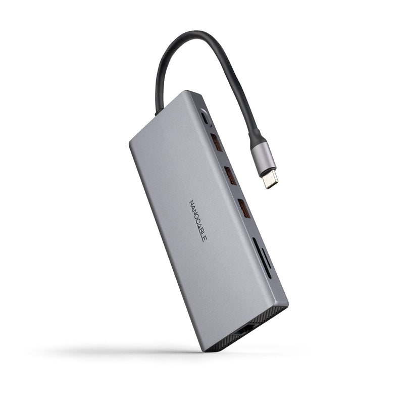 Nanocable Docking Type-c 10.16.4612 3x USB 1x USB Type-c 2x HDMI 4K 1x DISPLAYPORT 1x RJ45 1XLECTOR Cards 1XJA